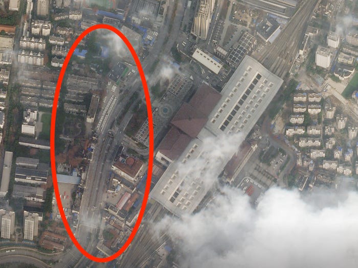 Wuhan "ghost" city via satellite image Maxar Technologies
