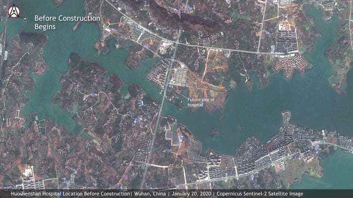 Wuhan "ghost" city via satellite image Maxar Technologies