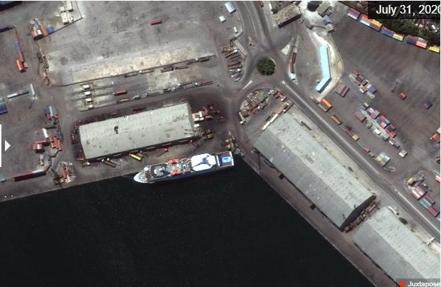 Ảnh vệ tinh chụp cảng Beirut (Lebanon) trước và sau vụ nổ thảm khốc 